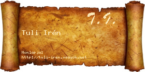 Tuli Irén névjegykártya